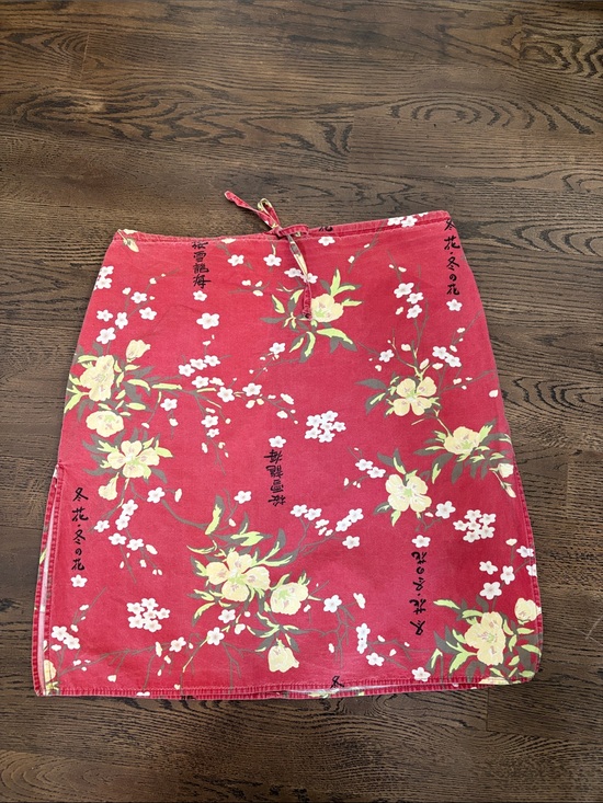 Slant Dresses & Skirts - RARE Vintage Slant Cherry Blossom Mini Skirt with Drawstring Waist